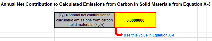 X-3 Calculation Spreadsheet Result to use in Equation X-4
